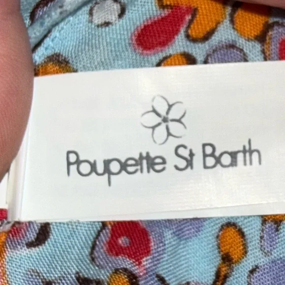 Poupette St Barth Soledad Mini Dress Medium Sky Blue Murrina Smocked - Picture 10 of 11